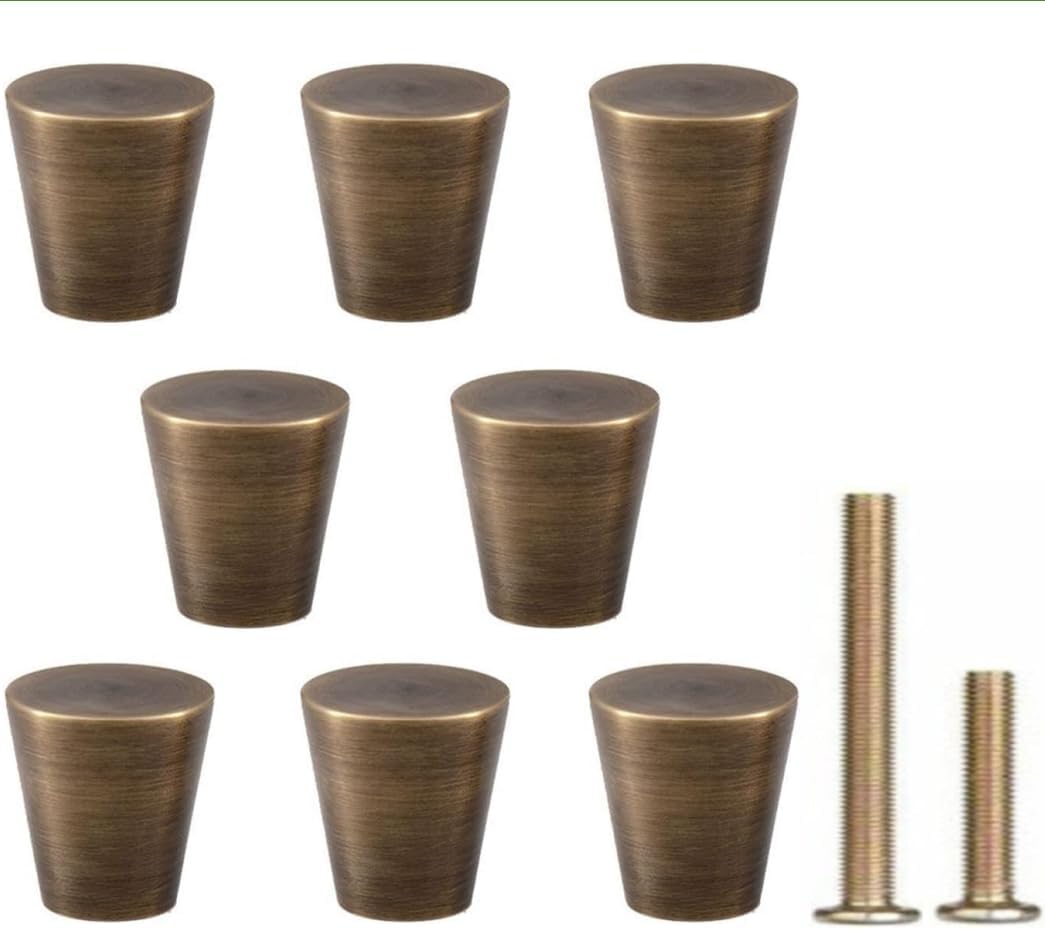 RZDEAL 8個 0.8インチ x 1インチ ソリッドブラス キャビネットノブ